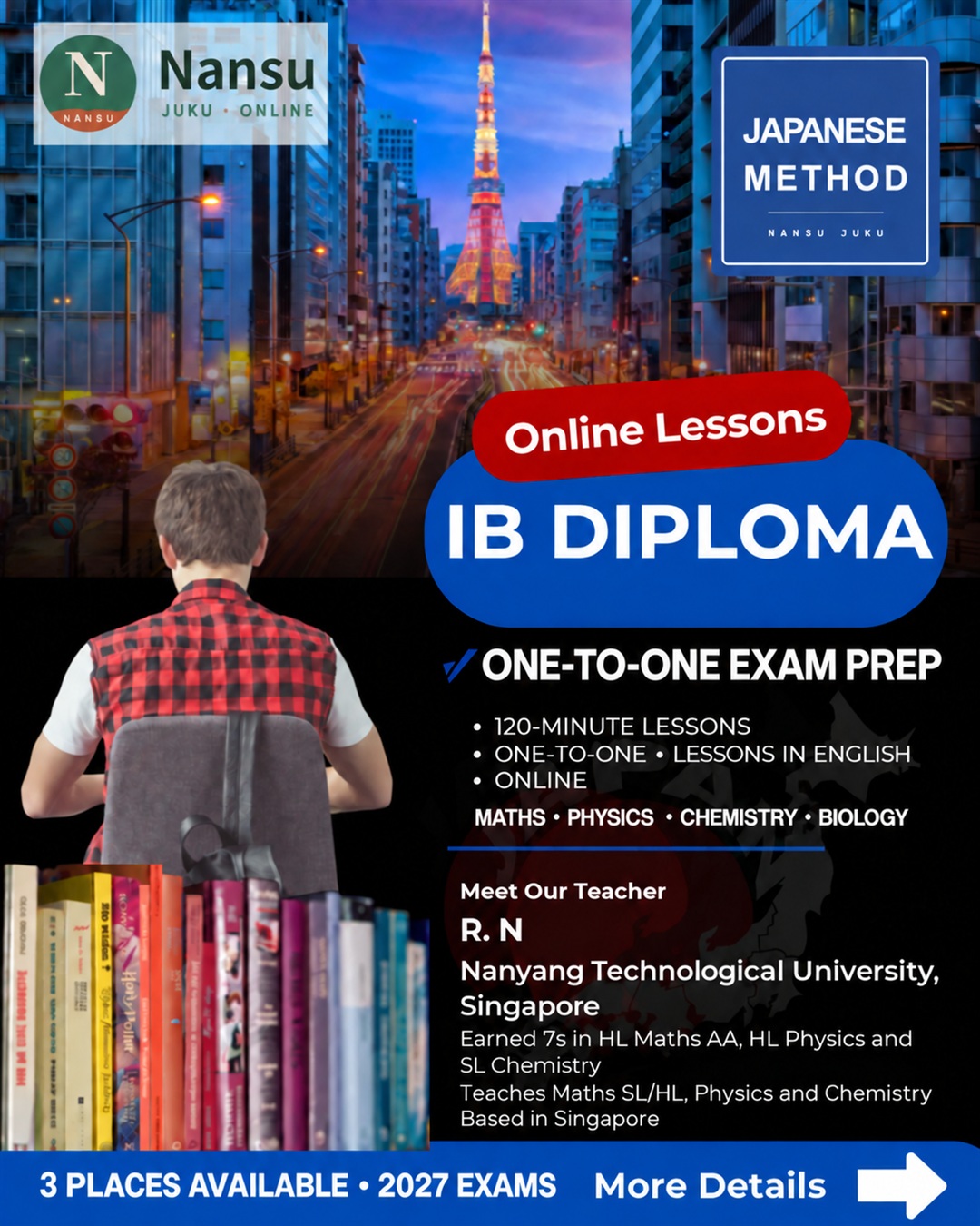 Announcement for IB Diploma 2027 exam preparation: one-to-one lessons in English